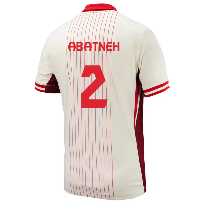 Danxen Homme Maillot Canada Noah Abatneh #2 Blanc Tenues Extérieur 24-26 T-Shirt