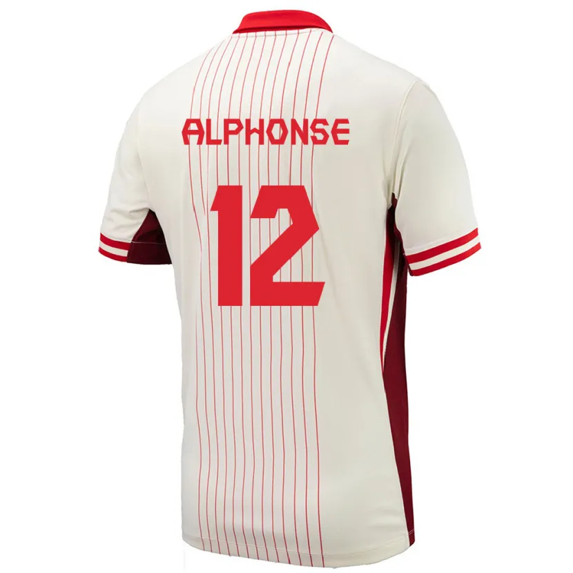 Danxen Homme Maillot Canada Jefferson Alphonse #12 Blanc Tenues Extérieur 24-26 T-Shirt