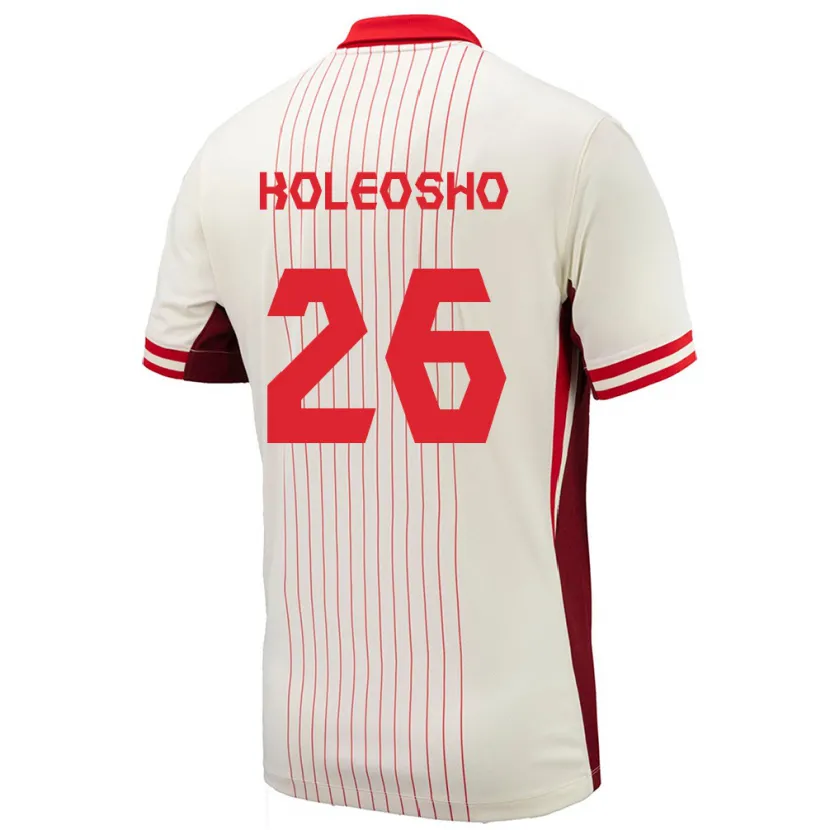 Danxen Homme Maillot Canada Luca Koleosho #26 Blanc Tenues Extérieur 24-26 T-Shirt