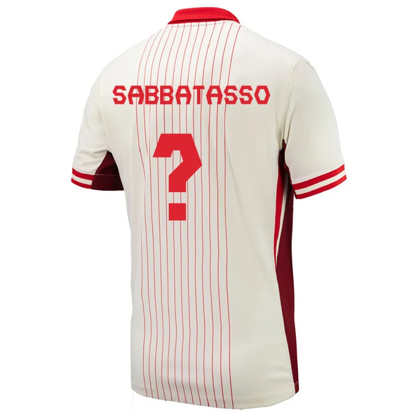 Danxen Homme Maillot Canada Jeronimo Sabbatasso #0 Blanc Tenues Extérieur 24-26 T-Shirt