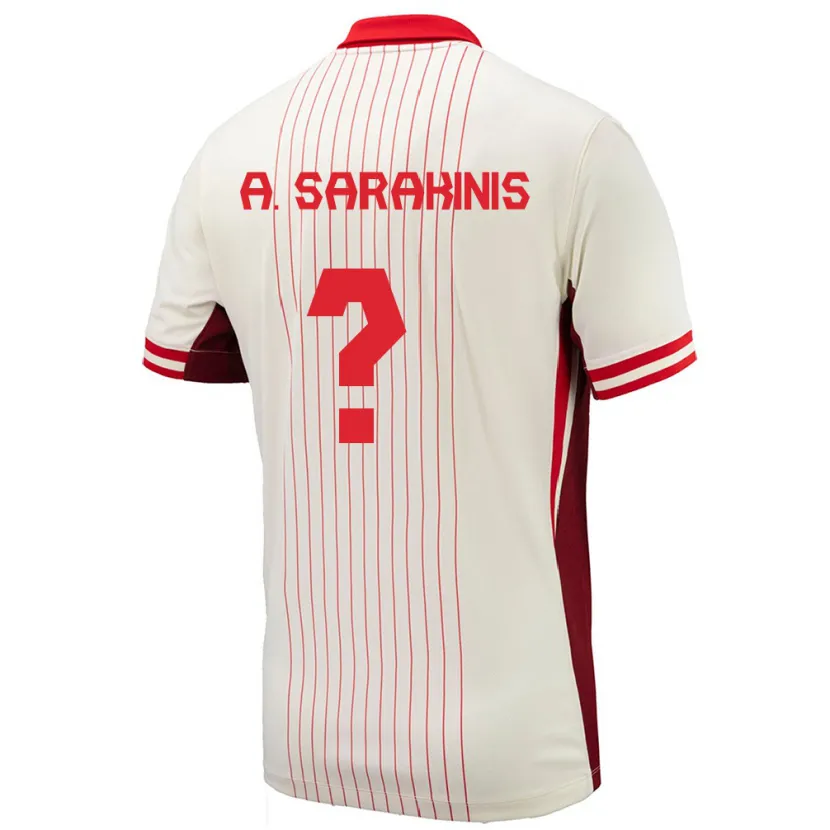 Danxen Homme Maillot Canada Alexander Sarakinis #0 Blanc Tenues Extérieur 24-26 T-Shirt