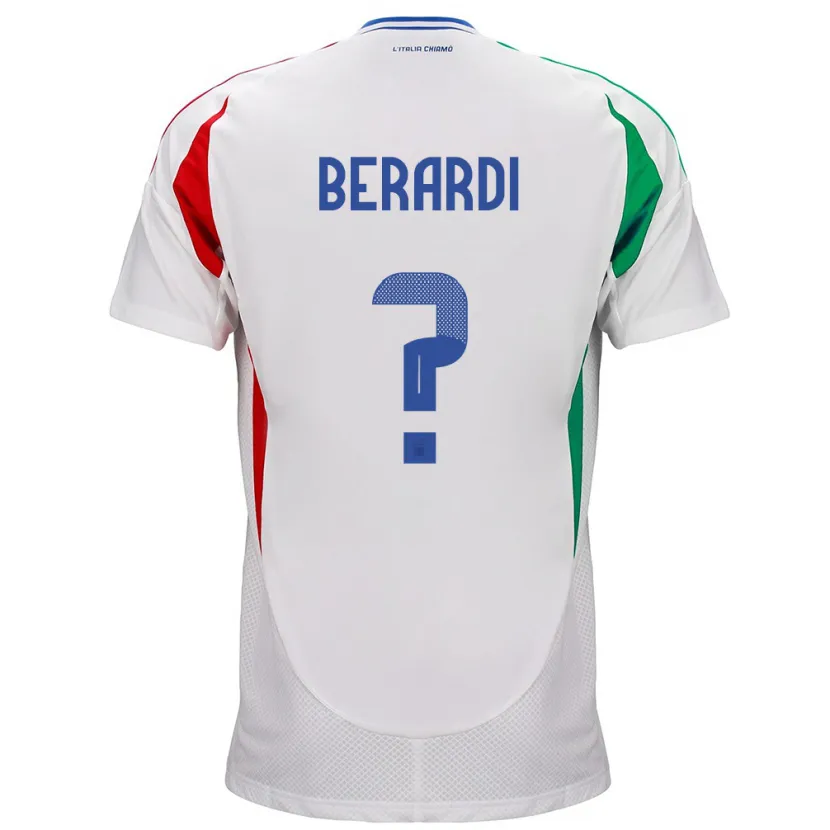 Danxen Homme Maillot Italie Domenico Berardi #0 Blanc Tenues Extérieur 24-26 T-Shirt