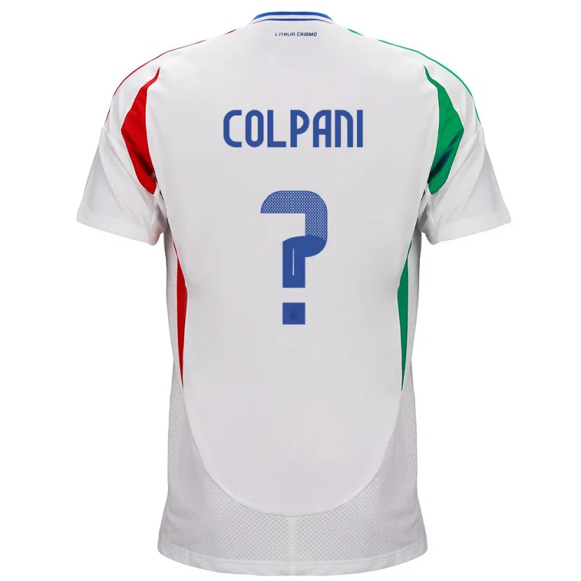 Danxen Homme Maillot Italie Andrea Colpani #0 Blanc Tenues Extérieur 24-26 T-Shirt