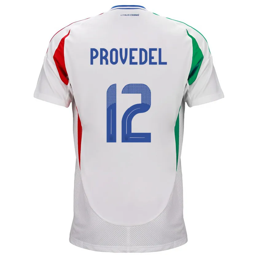 Danxen Homme Maillot Italie Ivan Provedel #12 Blanc Tenues Extérieur 24-26 T-Shirt