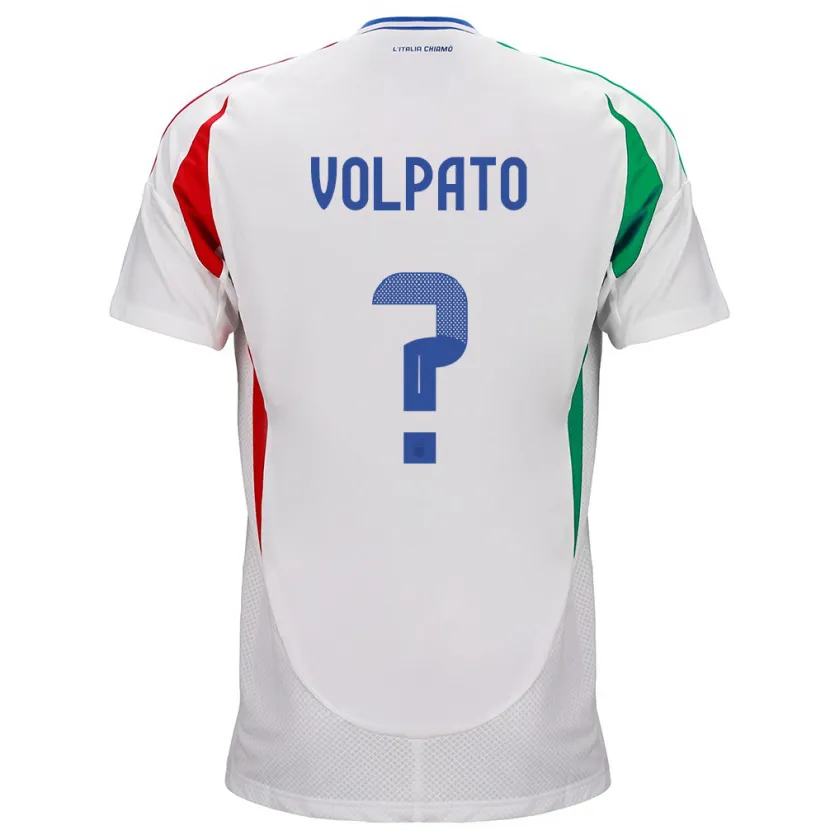 Danxen Homme Maillot Italie Cristian Volpato #0 Blanc Tenues Extérieur 24-26 T-Shirt