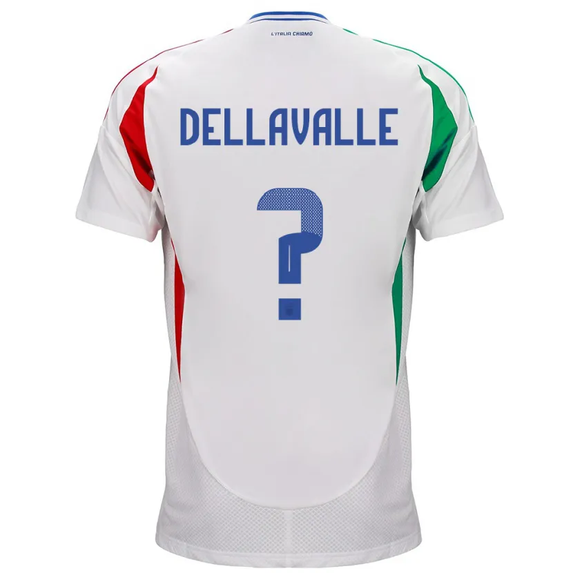 Danxen Homme Maillot Italie Alessandro Dellavalle #0 Blanc Tenues Extérieur 24-26 T-Shirt