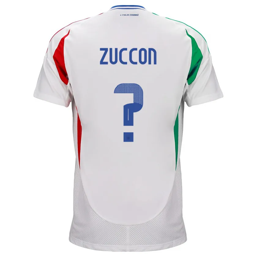 Danxen Homme Maillot Italie Federico Zuccon #0 Blanc Tenues Extérieur 24-26 T-Shirt