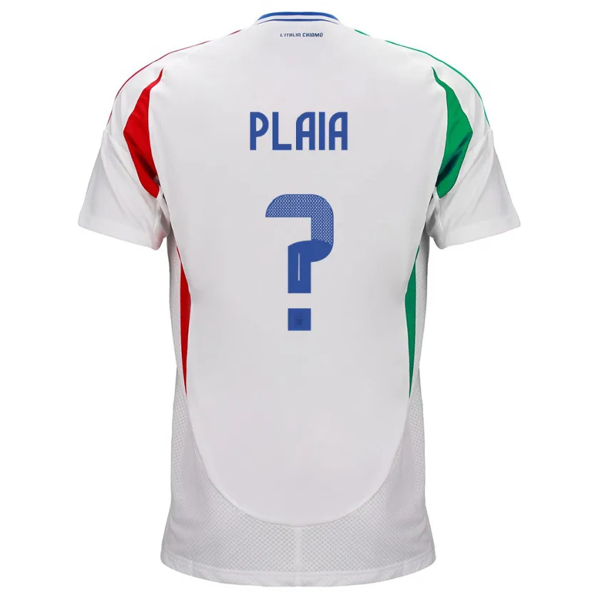 Danxen Homme Maillot Italie Matteo Plaia #0 Blanc Tenues Extérieur 24-26 T-Shirt