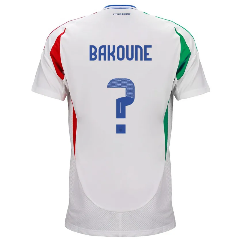 Danxen Homme Maillot Italie Adam Bakoune #0 Blanc Tenues Extérieur 24-26 T-Shirt