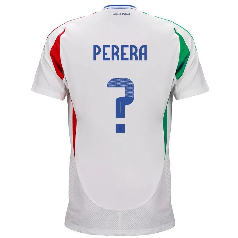 Danxen Homme Maillot Italie Nirash Perera #0 Blanc Tenues Extérieur 24-26 T-Shirt