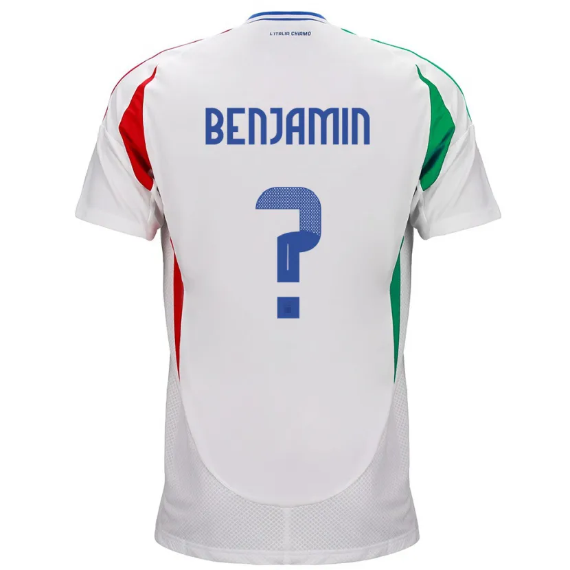 Danxen Homme Maillot Italie Emanuel Benjamin #0 Blanc Tenues Extérieur 24-26 T-Shirt
