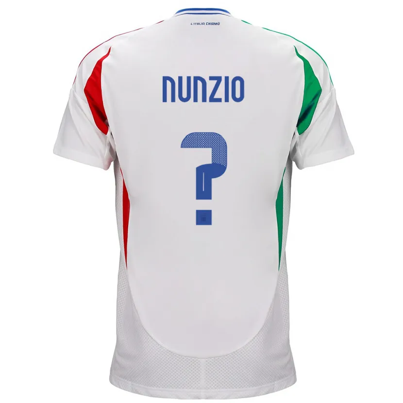 Danxen Homme Maillot Italie Alessandro Di Nunzio #0 Blanc Tenues Extérieur 24-26 T-Shirt