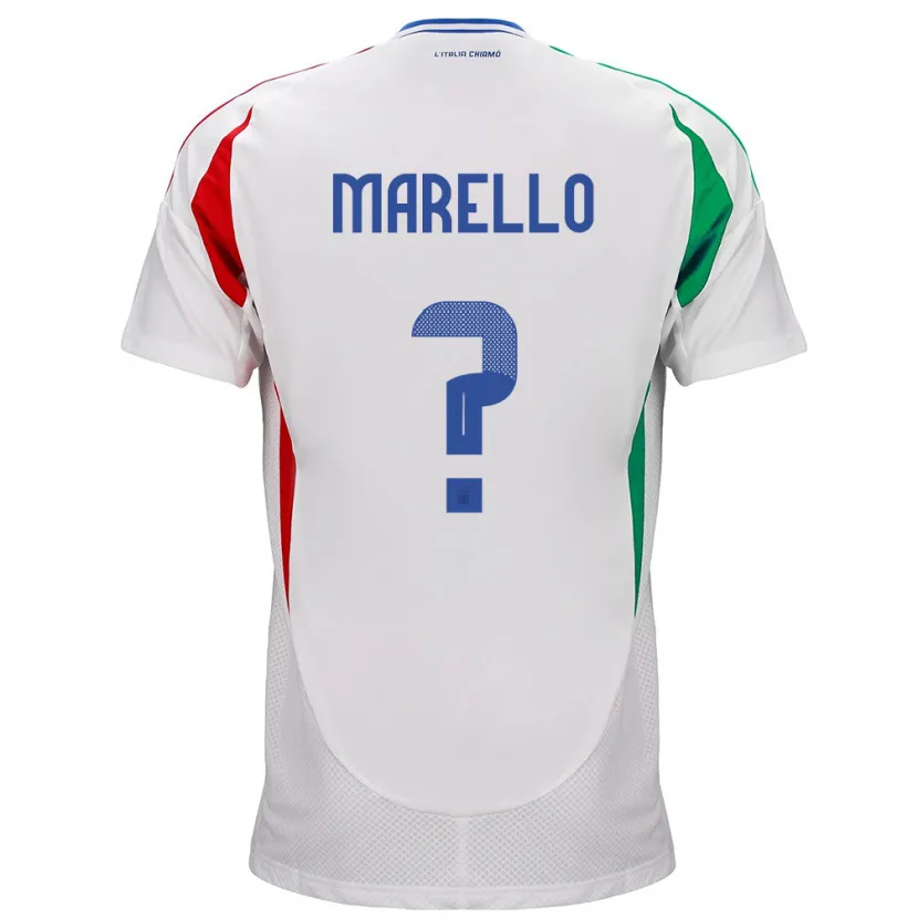 Danxen Homme Maillot Italie Mattia Marello #0 Blanc Tenues Extérieur 24-26 T-Shirt