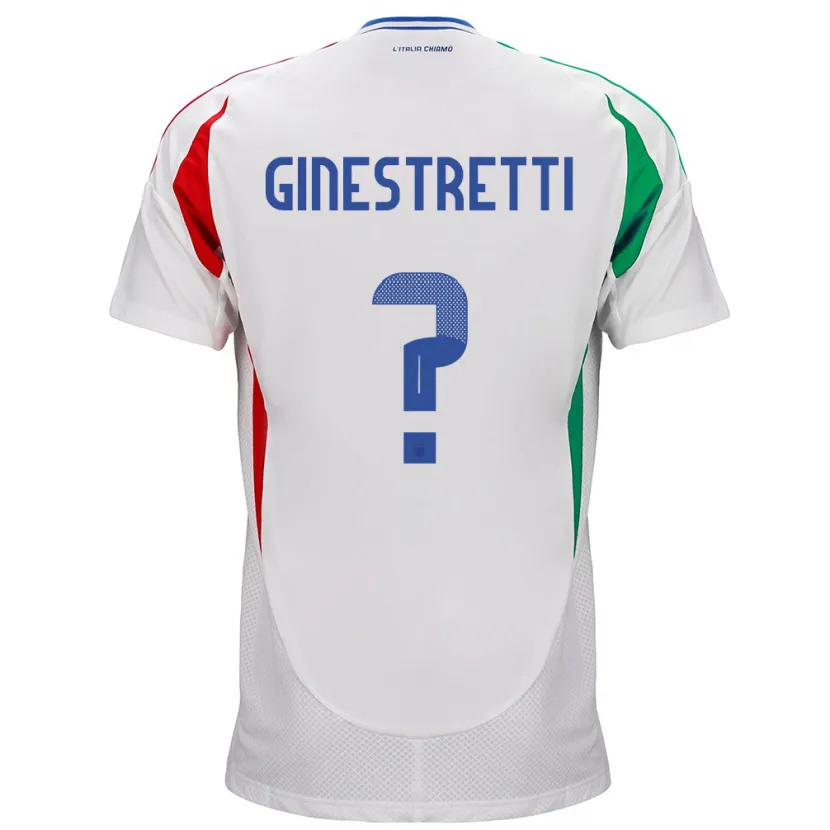 Danxen Homme Maillot Italie Davide Ginestretti #0 Blanc Tenues Extérieur 24-26 T-Shirt