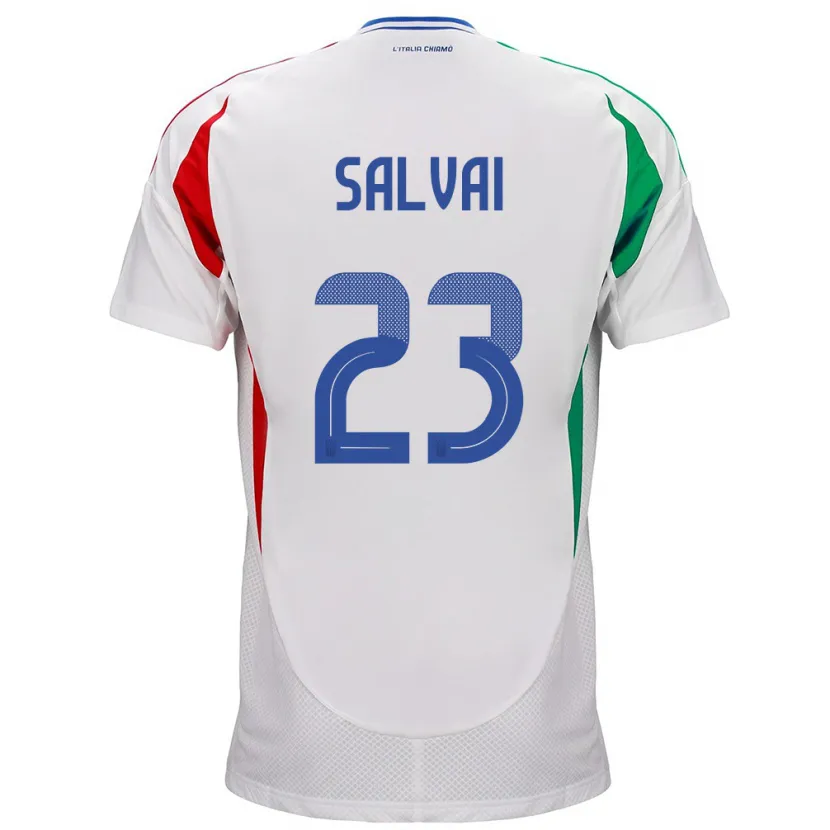 Danxen Homme Maillot Italie Cecilia Salvai #23 Blanc Tenues Extérieur 24-26 T-Shirt