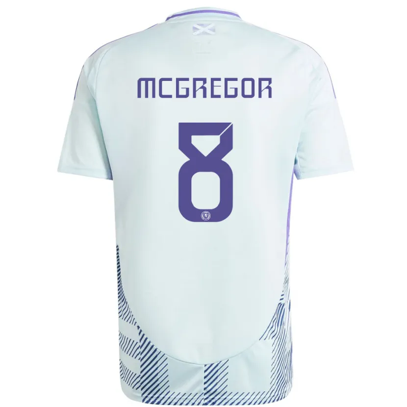Danxen Homme Maillot Écosse Callum Mcgregor #8 Bleu Menthe Clair Tenues Extérieur 24-26 T-Shirt