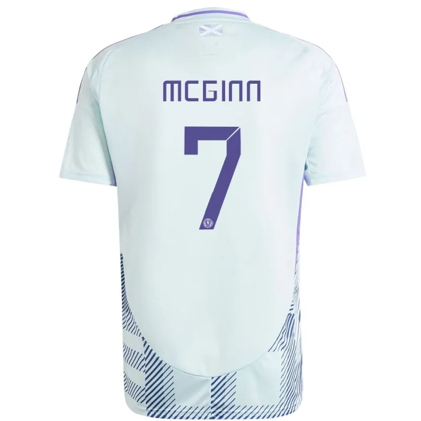 Danxen Homme Maillot Écosse John Mcginn #7 Bleu Menthe Clair Tenues Extérieur 24-26 T-Shirt