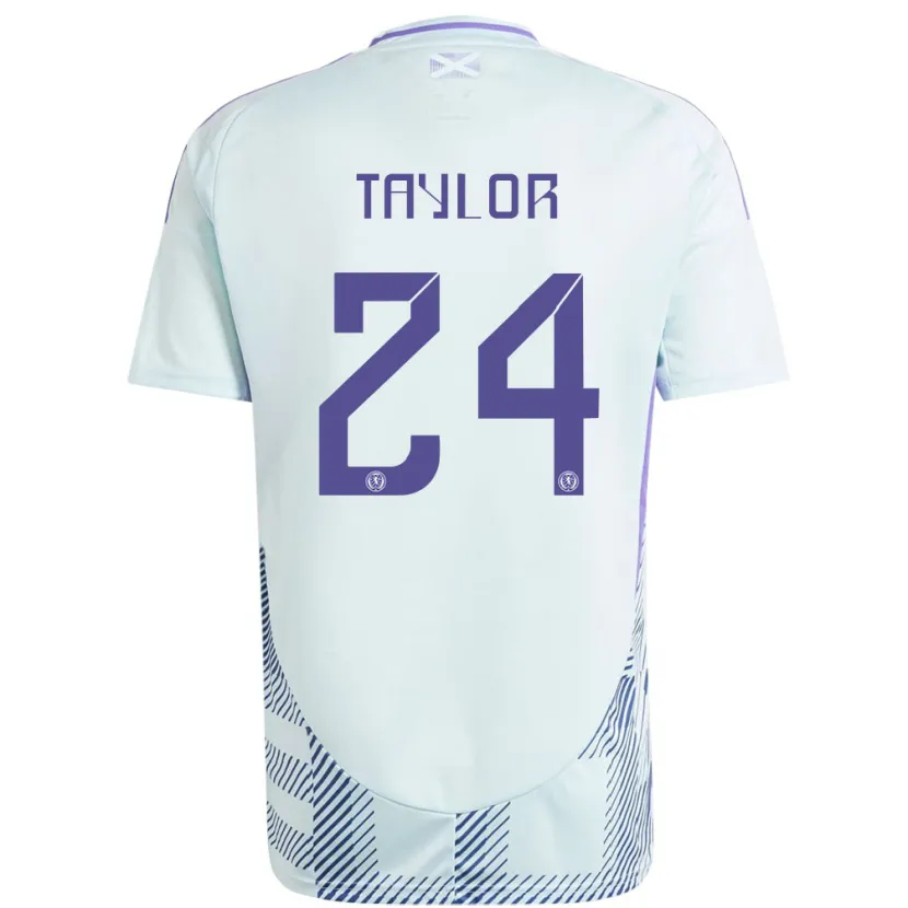 Danxen Homme Maillot Écosse Greg Taylor #24 Bleu Menthe Clair Tenues Extérieur 24-26 T-Shirt