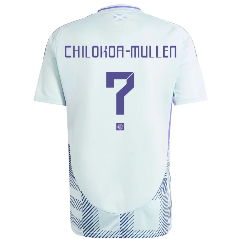 Danxen Homme Maillot Écosse Jeremiah Chilokoa-Mullen #0 Bleu Menthe Clair Tenues Extérieur 24-26 T-Shirt