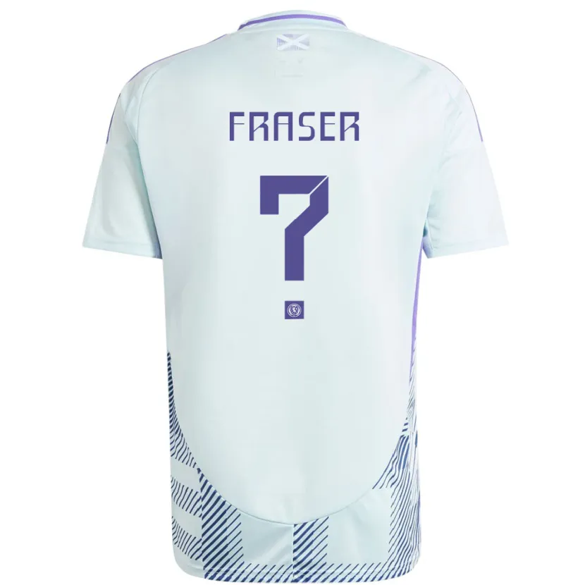 Danxen Homme Maillot Écosse Robbie Fraser #0 Bleu Menthe Clair Tenues Extérieur 24-26 T-Shirt