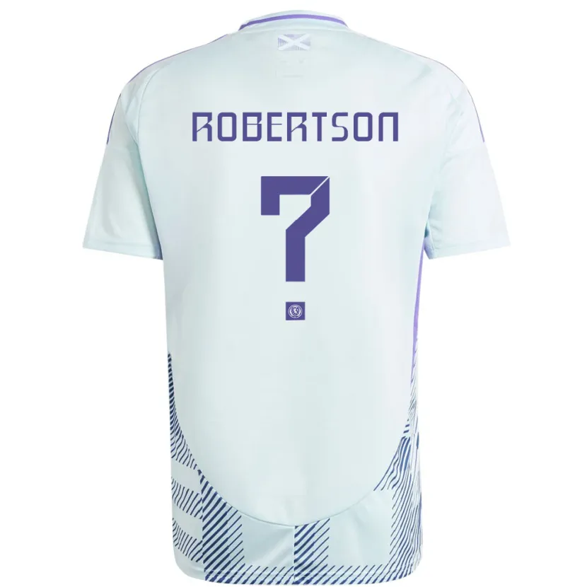 Danxen Homme Maillot Écosse Finlay Robertson #0 Bleu Menthe Clair Tenues Extérieur 24-26 T-Shirt