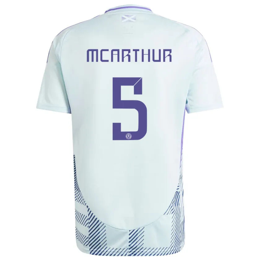Danxen Homme Maillot Écosse Charlie Mcarthur #5 Bleu Menthe Clair Tenues Extérieur 24-26 T-Shirt
