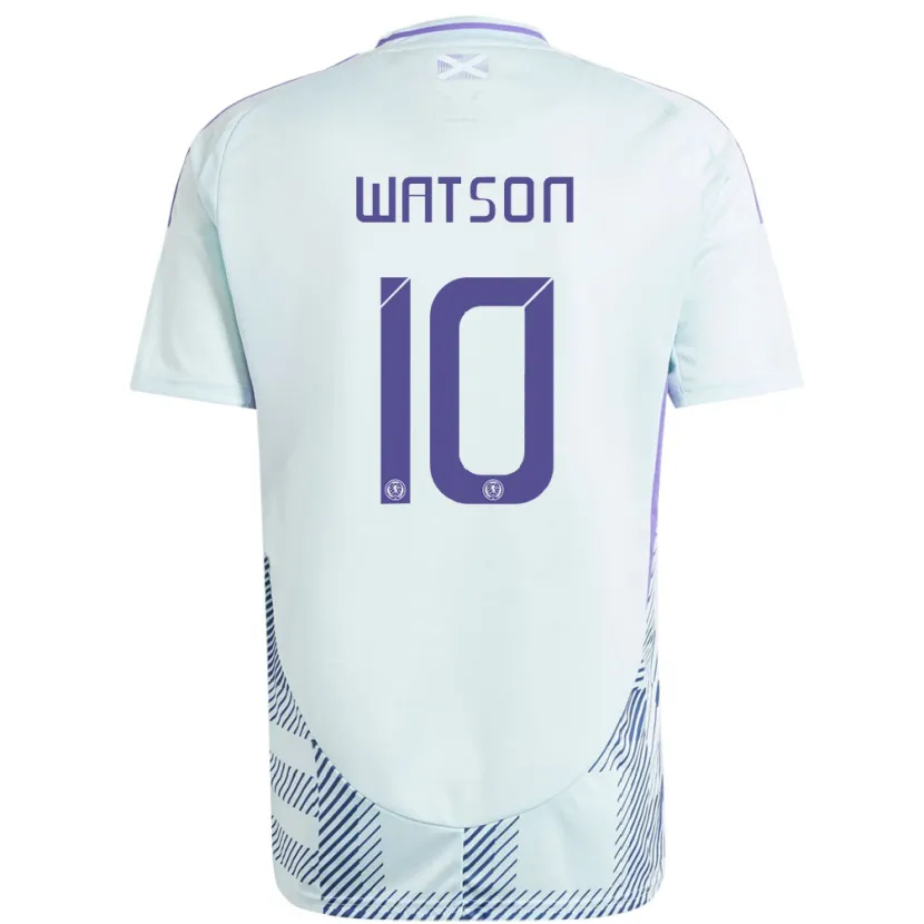 Danxen Homme Maillot Écosse David Watson #10 Bleu Menthe Clair Tenues Extérieur 24-26 T-Shirt
