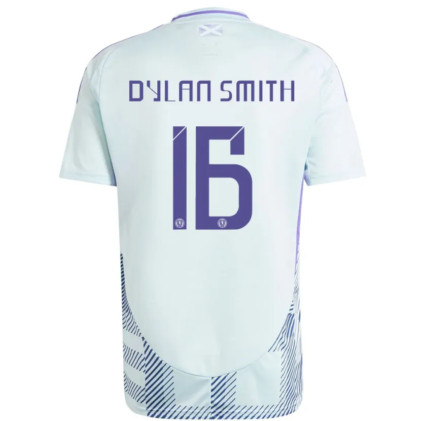 Danxen Homme Maillot Écosse Dylan Smith #16 Bleu Menthe Clair Tenues Extérieur 24-26 T-Shirt