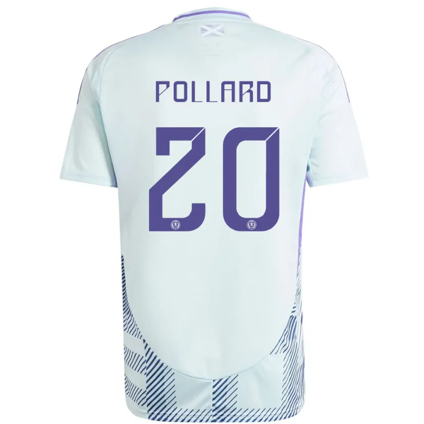 Danxen Homme Maillot Écosse Lancelot Pollard #20 Bleu Menthe Clair Tenues Extérieur 24-26 T-Shirt