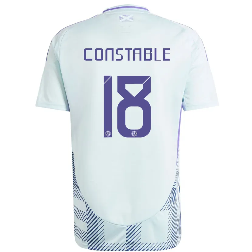 Danxen Homme Maillot Écosse Scott Constable #18 Bleu Menthe Clair Tenues Extérieur 24-26 T-Shirt
