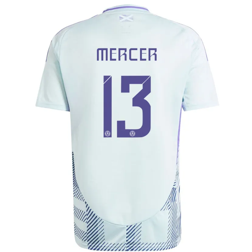 Danxen Homme Maillot Écosse Jamie Mercer #13 Bleu Menthe Clair Tenues Extérieur 24-26 T-Shirt