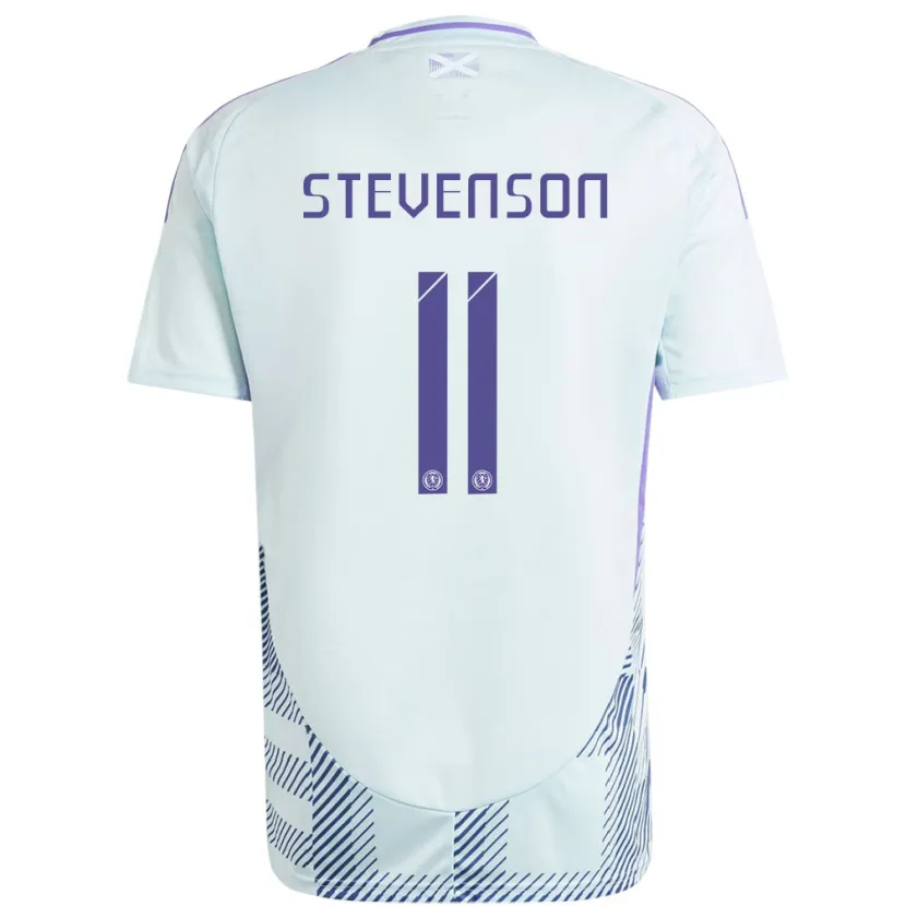 Danxen Homme Maillot Écosse Gus Stevenson #11 Bleu Menthe Clair Tenues Extérieur 24-26 T-Shirt