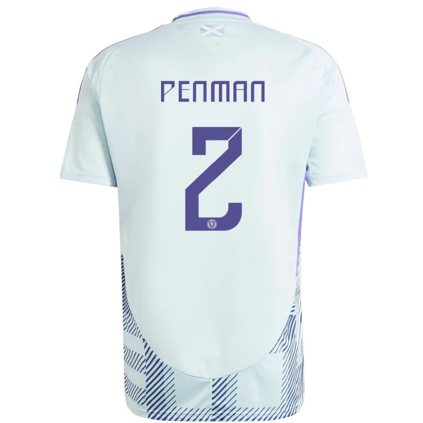 Danxen Homme Maillot Écosse Callum Penman #2 Bleu Menthe Clair Tenues Extérieur 24-26 T-Shirt