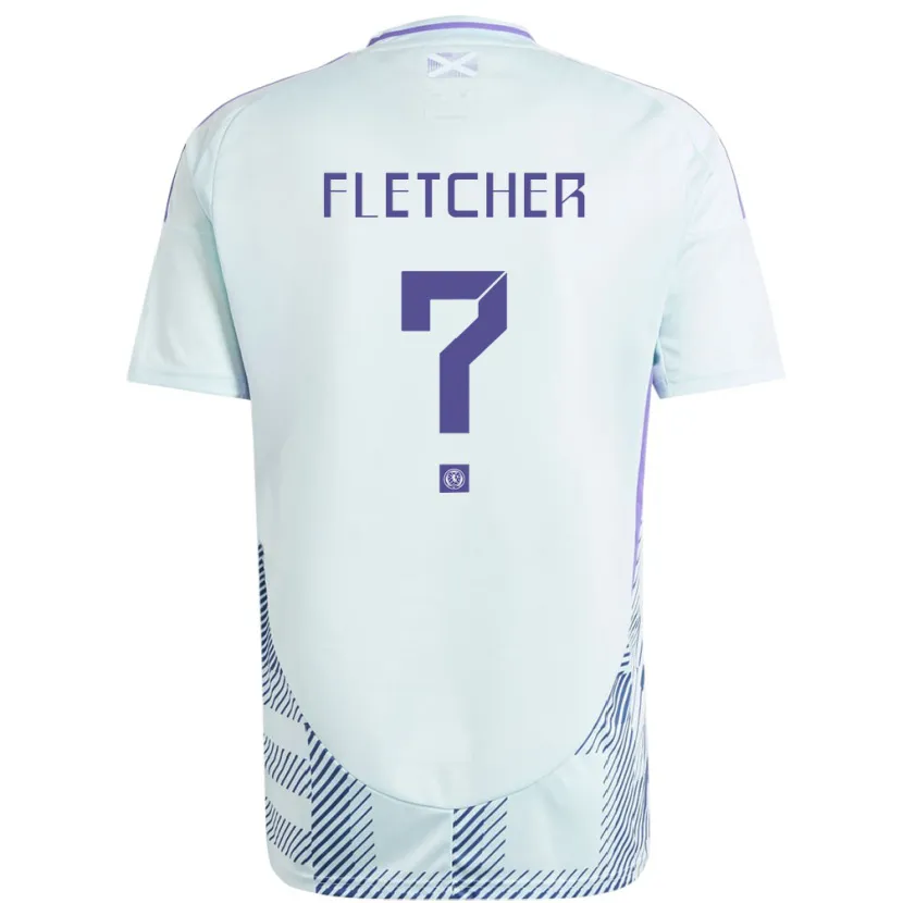 Danxen Homme Maillot Écosse Tyler Fletcher #0 Bleu Menthe Clair Tenues Extérieur 24-26 T-Shirt