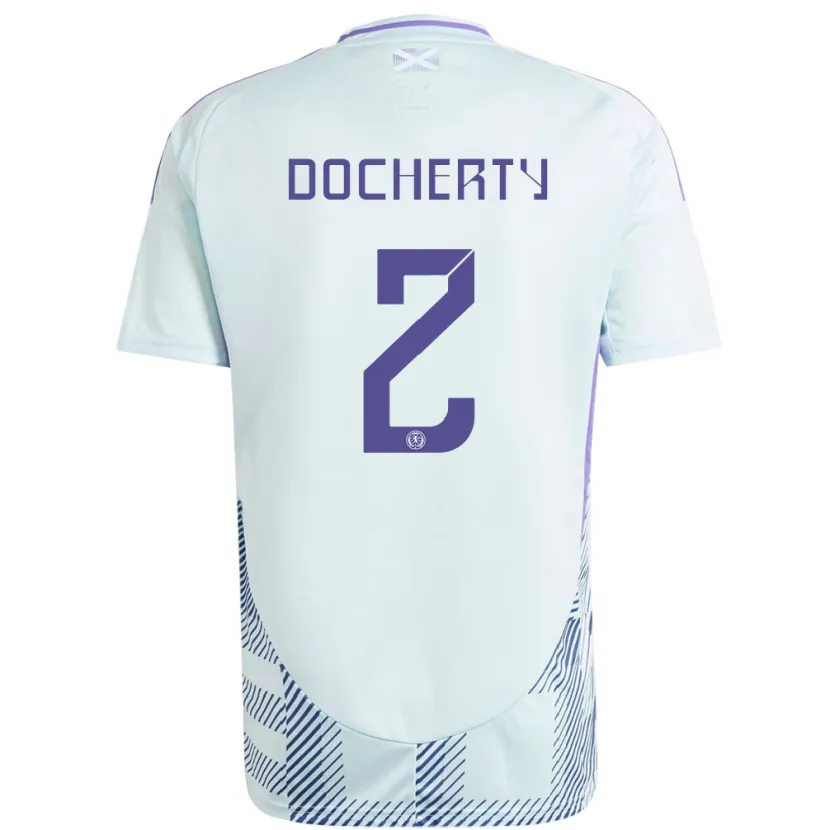 Danxen Homme Maillot Écosse Nicola Docherty #2 Bleu Menthe Clair Tenues Extérieur 24-26 T-Shirt