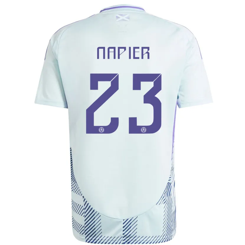 Danxen Homme Maillot Écosse Jamie-Lee Napier #23 Bleu Menthe Clair Tenues Extérieur 24-26 T-Shirt
