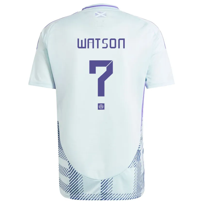 Danxen Homme Maillot Écosse Emma Watson #0 Bleu Menthe Clair Tenues Extérieur 24-26 T-Shirt