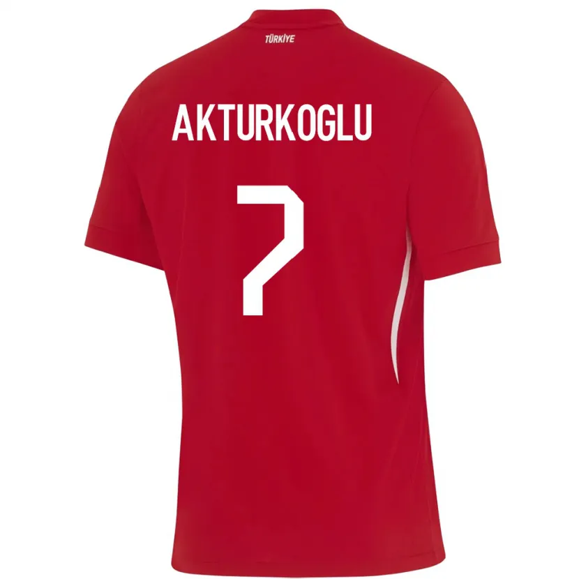 Danxen Homme Maillot Turquie Kerem Aktürkoğlu #7 Rouge Tenues Extérieur 24-26 T-Shirt