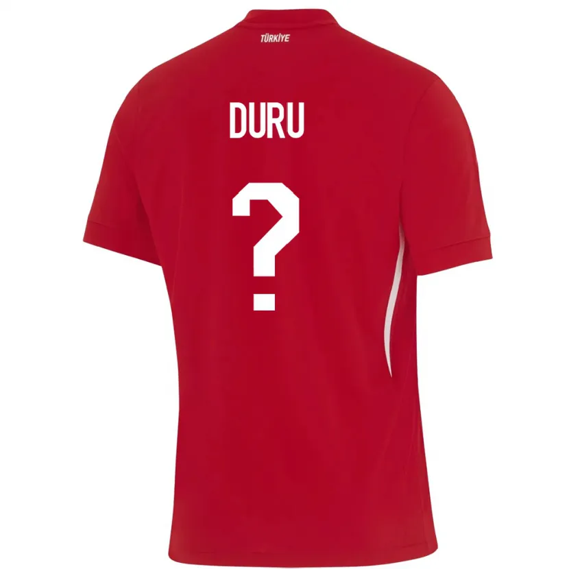 Danxen Homme Maillot Turquie Mustafa Duru #0 Rouge Tenues Extérieur 24-26 T-Shirt