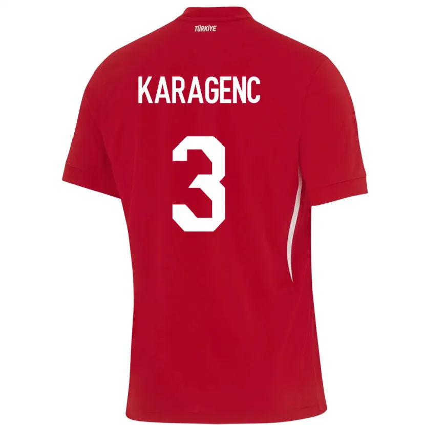 Danxen Homme Maillot Turquie Didem Karagenç #3 Rouge Tenues Extérieur 24-26 T-Shirt
