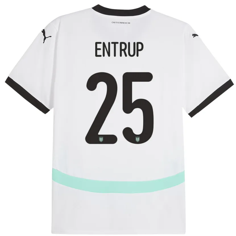Danxen Homme Maillot Autriche Maximilian Entrup #25 Blanc Tenues Extérieur 24-26 T-Shirt