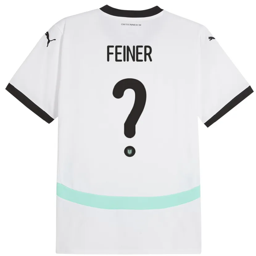 Danxen Homme Maillot Autriche Fabian Feiner #0 Blanc Tenues Extérieur 24-26 T-Shirt