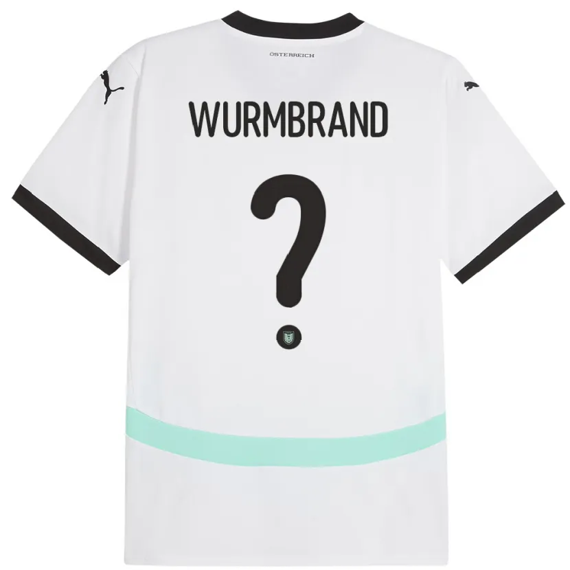 Danxen Homme Maillot Autriche Nikolaus Wurmbrand #0 Blanc Tenues Extérieur 24-26 T-Shirt