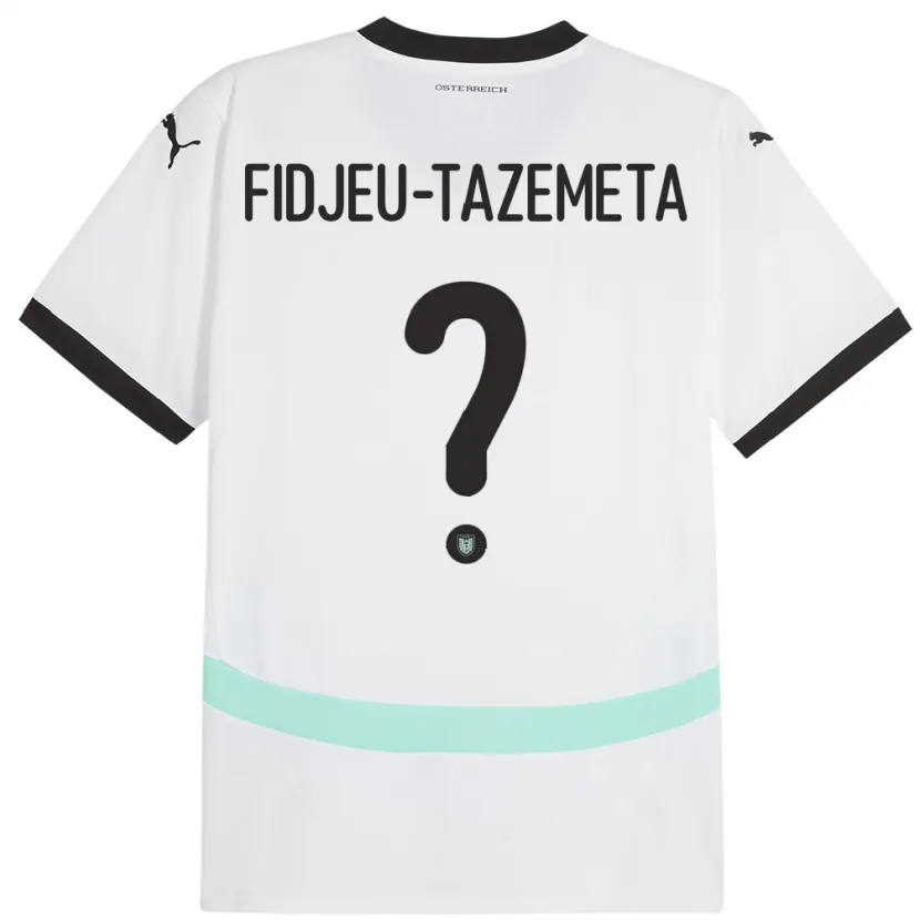Danxen Homme Maillot Autriche Thierry Fidjeu-Tazemeta #0 Blanc Tenues Extérieur 24-26 T-Shirt