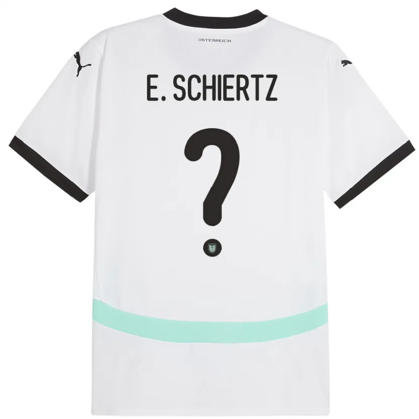 Danxen Homme Maillot Autriche Emilio Schiertz #0 Blanc Tenues Extérieur 24-26 T-Shirt
