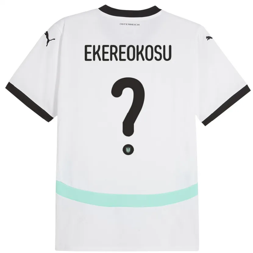 Danxen Homme Maillot Autriche Tare Ekereokosu #0 Blanc Tenues Extérieur 24-26 T-Shirt