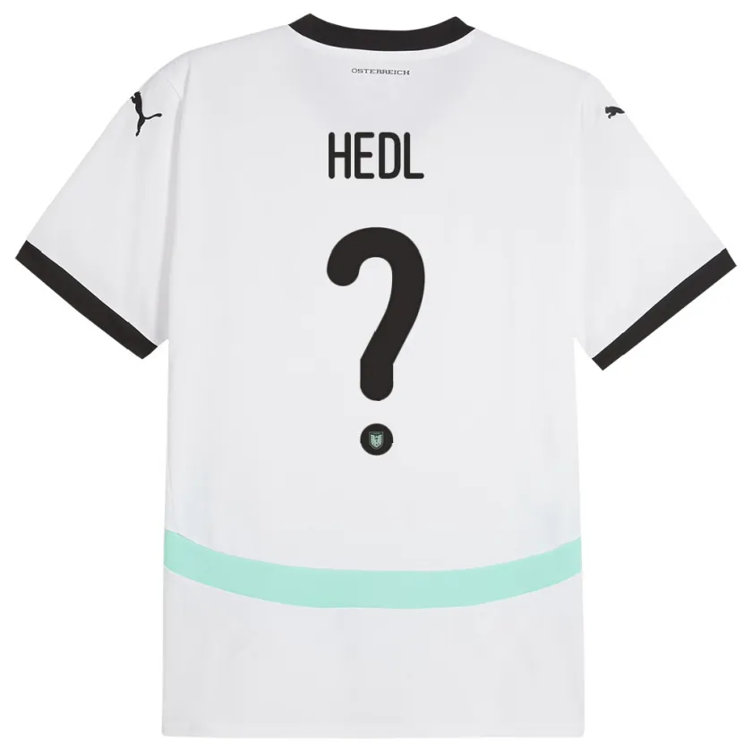 Danxen Homme Maillot Autriche Philip Hedl #0 Blanc Tenues Extérieur 24-26 T-Shirt