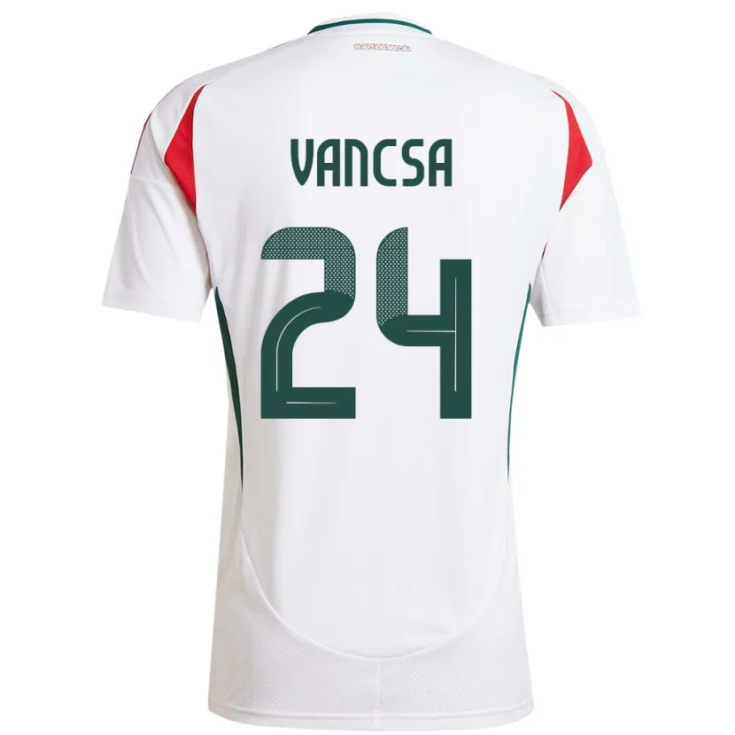 Danxen Homme Maillot Hongrie Zalán Vancsa #24 Blanc Tenues Extérieur 24-26 T-Shirt