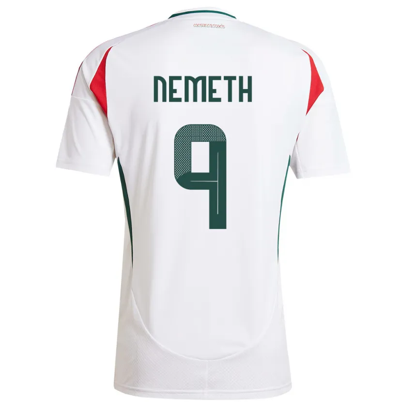 Danxen Homme Maillot Hongrie András Németh #9 Blanc Tenues Extérieur 24-26 T-Shirt
