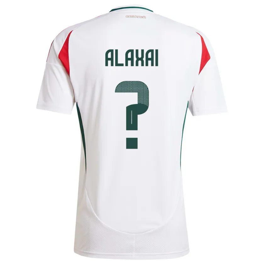 Danxen Homme Maillot Hongrie Áron Alaxai #0 Blanc Tenues Extérieur 24-26 T-Shirt